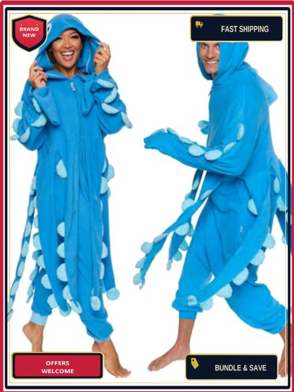Funziez! Sea Creatures Plush Adult Animal Costume Jumpsuit One-Piece Pajama